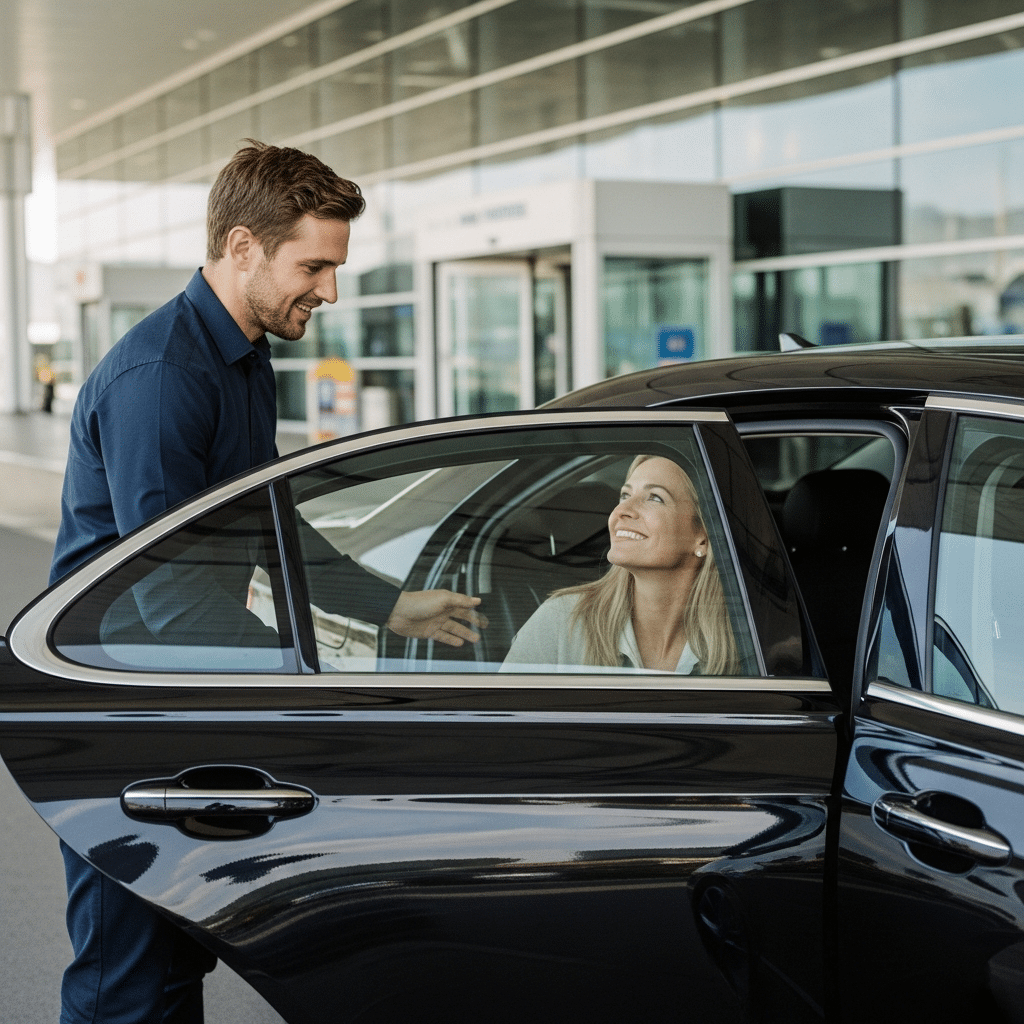 Taxi Toulouse aéroport Javi taxi devant l'aéroport Toulouse-Blagnac TLS